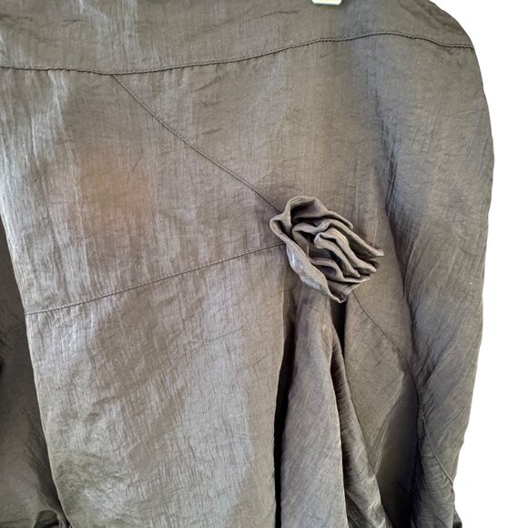 Whimsy Black Ruched Asymmetrical Wmns Skirt Size 4  Drawstring Avant Boho Gothic - Picture 7 of 10